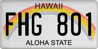 HI license plate FHG801