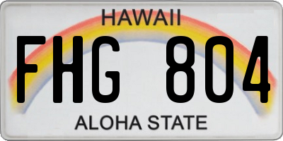 HI license plate FHG804