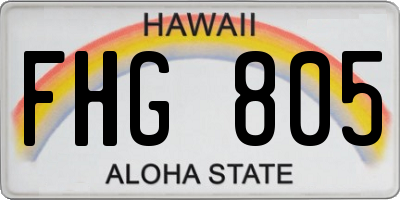 HI license plate FHG805