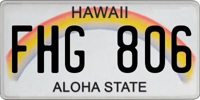 HI license plate FHG806