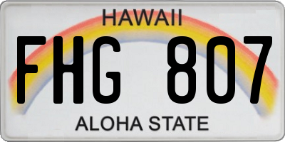 HI license plate FHG807