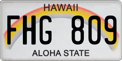 HI license plate FHG809