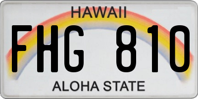 HI license plate FHG810