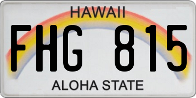 HI license plate FHG815