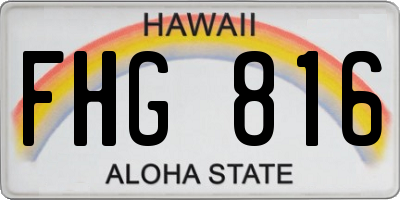 HI license plate FHG816