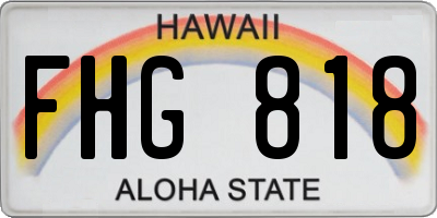 HI license plate FHG818