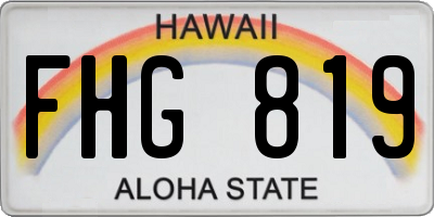 HI license plate FHG819