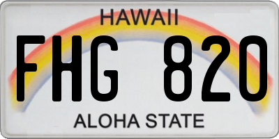 HI license plate FHG820