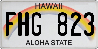 HI license plate FHG823