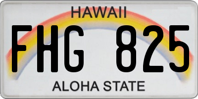 HI license plate FHG825