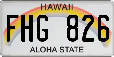 HI license plate FHG826