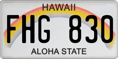 HI license plate FHG830