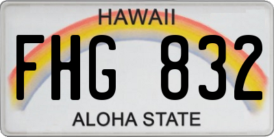 HI license plate FHG832