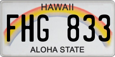 HI license plate FHG833