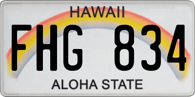HI license plate FHG834