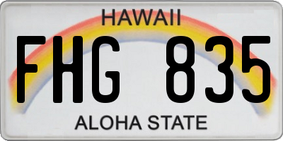 HI license plate FHG835