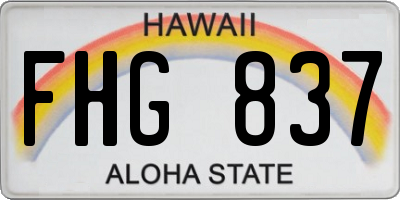 HI license plate FHG837