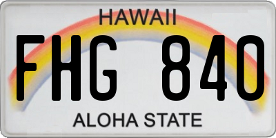 HI license plate FHG840