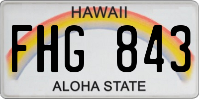 HI license plate FHG843