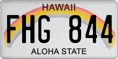 HI license plate FHG844