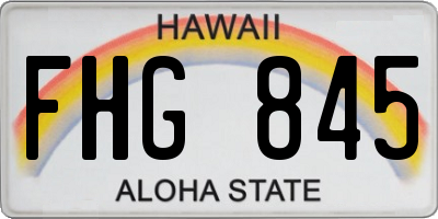 HI license plate FHG845