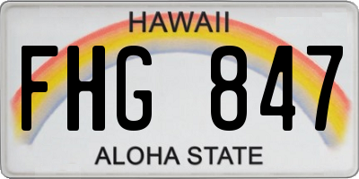 HI license plate FHG847