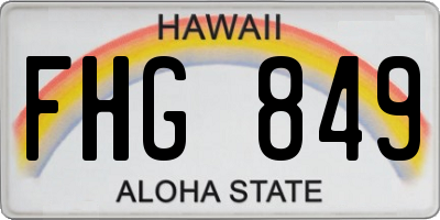 HI license plate FHG849