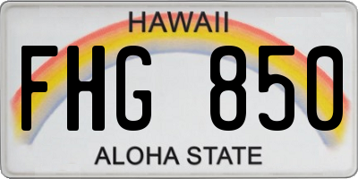 HI license plate FHG850