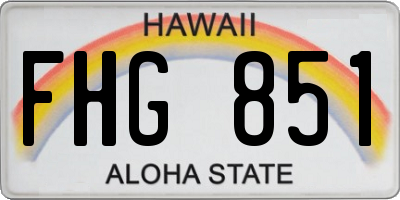 HI license plate FHG851