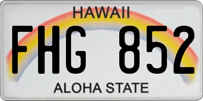 HI license plate FHG852
