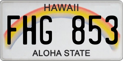 HI license plate FHG853