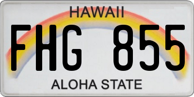HI license plate FHG855
