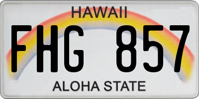 HI license plate FHG857