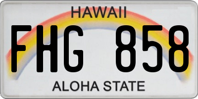 HI license plate FHG858