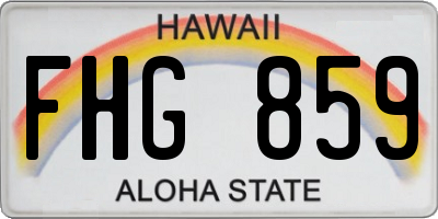 HI license plate FHG859