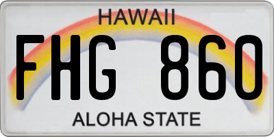 HI license plate FHG860