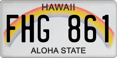 HI license plate FHG861