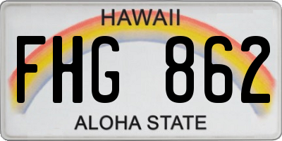 HI license plate FHG862
