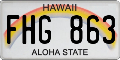 HI license plate FHG863