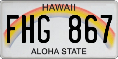 HI license plate FHG867