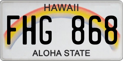 HI license plate FHG868
