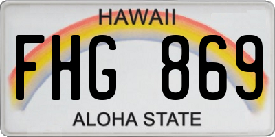 HI license plate FHG869