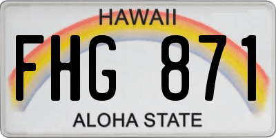 HI license plate FHG871