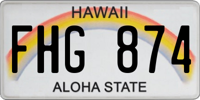 HI license plate FHG874
