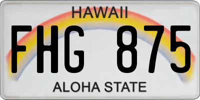 HI license plate FHG875