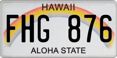 HI license plate FHG876