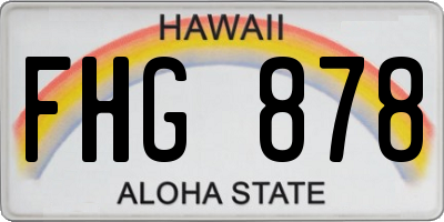 HI license plate FHG878