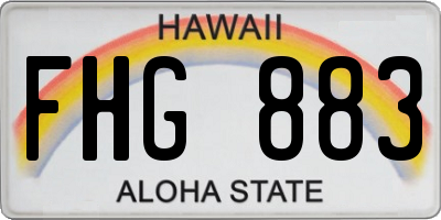 HI license plate FHG883