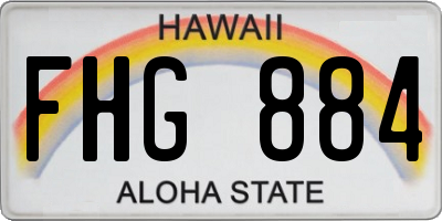 HI license plate FHG884