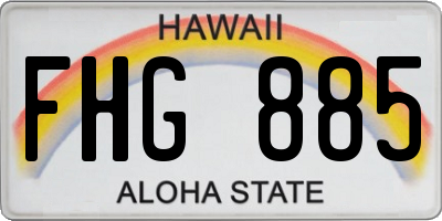 HI license plate FHG885